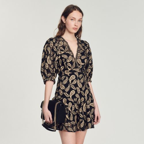 Robe courte en guipure motifs paisley - Sandro Paris - Modalova
