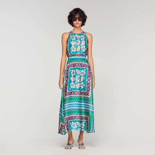 Robe longue imprimé fleuri - Sandro Paris - Modalova