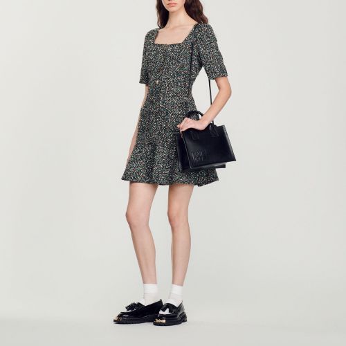 Robe courte en tweed - Sandro Paris - Modalova