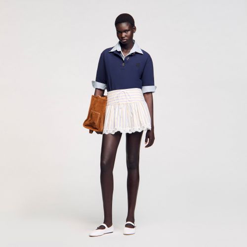 Short jupe à rayures - Sandro Paris - Modalova