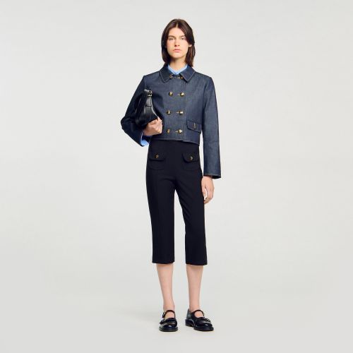 Veste de tailleur en denim - Sandro Paris - Modalova