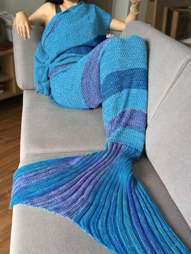 Couvertures Couverture Queue de Sirne Sac de Couchage Tricote au Crochet pour Adulte - Dresslily FR - Modalova