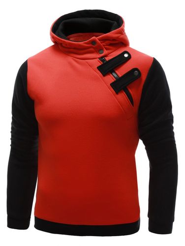 Sweats Capuche Sweatshirt Capuche Manches Longues Deux Tons de Couleurs avec Zip sur le Cts - Dresslily FR - Modalova