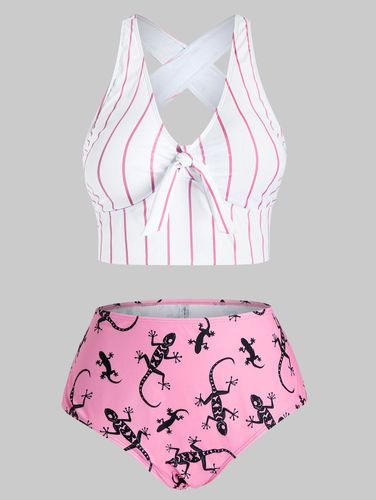 Maillots de Bain Maillot de Bain Tankini Imprim RayureGecko Nou en AvantGrande-Taille - Dresslily FR - Modalova
