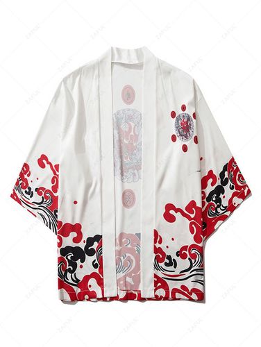 Cardigan Kimono Ouvert en Avant Oriental Imprim M - Zaful FR - Modalova