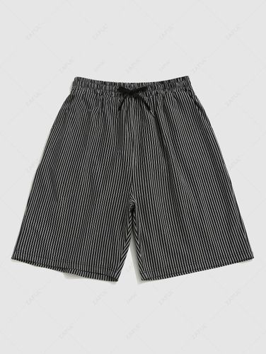 Short Dcontract Imprim Rayure Verticale Cordon 2xl - Zaful FR - Modalova