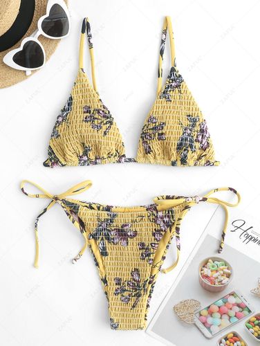 ZAFUL Maillot de Bain Bikini Pliss Imprim Marguerite S - Zaful FR - Modalova