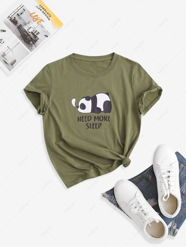 T-shirt de Nuit Panda Graphique à Col Rond - ZAFUL - Modalova