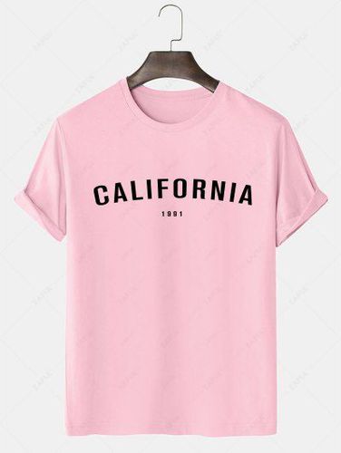 CALIFORNIA Letter Print Short Sleeves T-shirt - Zaful - Modalova