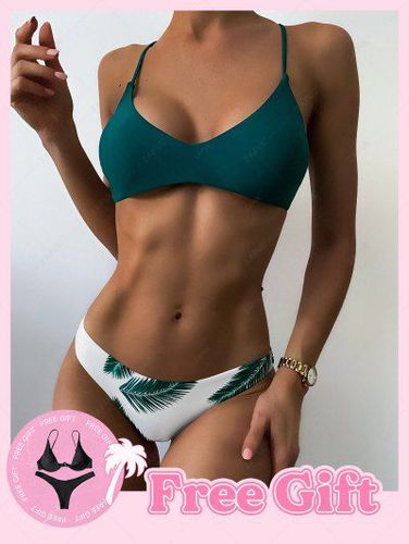 Buy 1 Get 1 Free Bikini Set - Leaf Print Bikini Set Swimwear - Zaful - Modalova