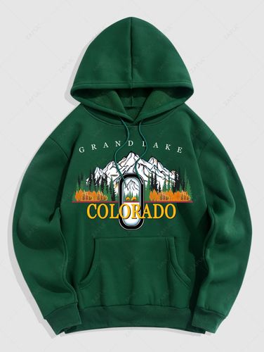 Sweat à Capuche Pull-over Doublure en Lqine Graphique Montagne et Slogan COLORADO GRAND LAKE - ZAFUL - Modalova
