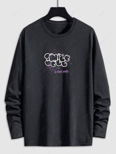 Graphic Pattern Crew Neck Long Sleeves T-shirt - Zaful - Modalova