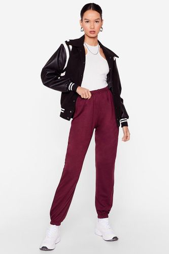 Pantalon De Jogging Taille Haute Avec Chevilles Élastiquées C'Est Plus Sport Que Moi - 32 - Nasty Gal - Modalova