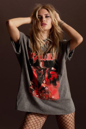 T-Shirt Oversize Délavé Imprimé Dracula - - S - Nasty Gal - Modalova