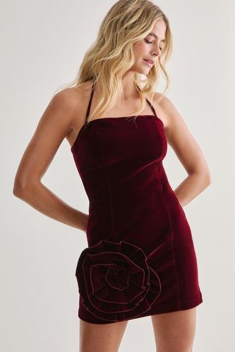 Velvet Corsage Halter Mini Dress - 32 - Nasty Gal - Modalova