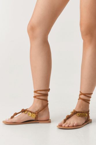 Real Suede Bead Lace Up Sandals - - 36 - Nasty Gal - Modalova
