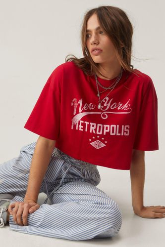 Boxy New York Cropped Graphic T-Shirt - Xs - Nasty Gal - Modalova