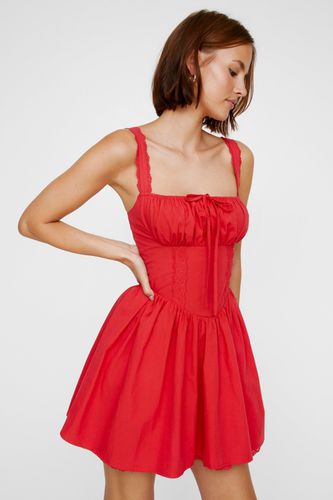 Corset Lace Trim Skater Mini Dress - 40 - Nasty Gal - Modalova