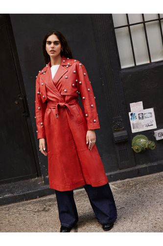 Limited Studded Real Leather Trench Coat - 40 - Nasty Gal - Modalova