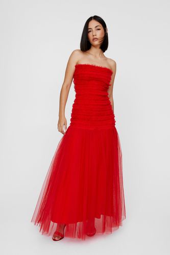 Tiered Tulle Bandeau Midi Dress - 34 - Nasty Gal - Modalova