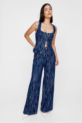 Zebra Denim Jean - Bleu - 32 - Nasty Gal - Modalova