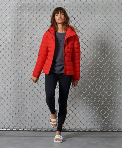 Women's Klassische Fuji Jacke mit Kunstfellbesatz - Größe: 34 - Superdry - Modalova