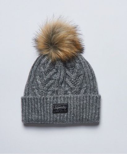 Damen Luxuriöse Beaniemütze mit Zopfmuster - Größe: One Größe - Superdry - Modalova