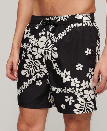 Herren 17" Badeshorts aus Recyceltem Material mit Hawaii-Print - Größe: S - Superdry - Modalova