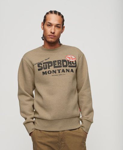 Men's Travel Postcard Sweatshirt mit Rundhalsausschnitt und Grafik - Größe: S - Superdry - Modalova