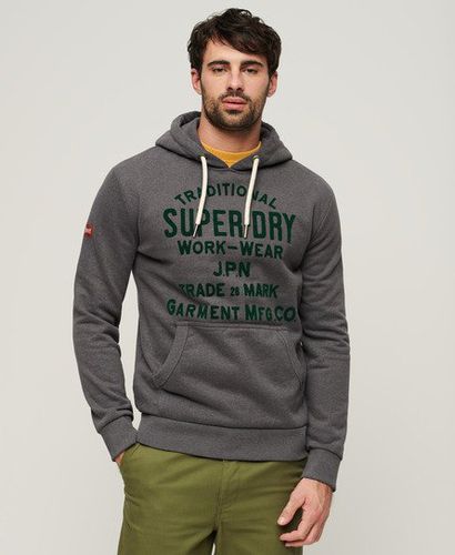 Men's Workwear Hoodie mit Beflockter Grafik - Größe: M - Superdry - Modalova