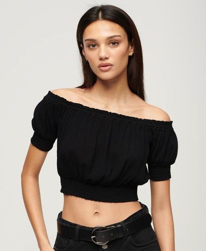 Damen Gesmoktes Kurztop mit Kurzen Ärmeln - Größe: 34 - Superdry - Modalova