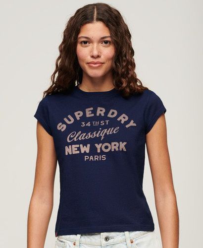 Damen Indigoblaues Workwear T-Shirt mit Flügelärmeln - Größe: 40 - Superdry - Modalova