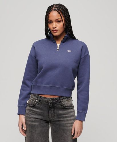 Damen Essential Sweatshirt mit Halblangem Reißverschluss - Größe: 38 - Superdry - Modalova