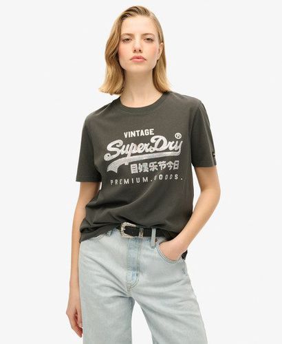 Damen Verziertes T-Shirt mit VL-Grafik - Größe: 40 - Superdry - Modalova