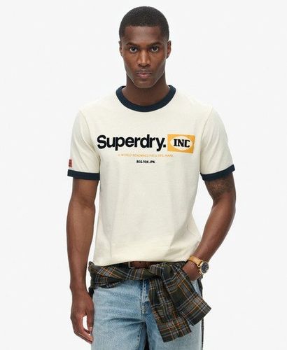 Herren Core Ringer Workwear T-shirt mit Grafik und Logo - Größe: L - Superdry - Modalova