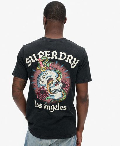 Herren T-Shirt mit Tattoo-Grafik - Größe: L - Superdry - Modalova