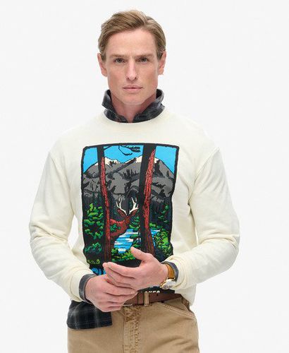 Herren Travel Postcard Sweatshirt mit Rundhalsausschnitt und Grafik - Größe: Xxl - Xmas deals - Superdry - Modalova