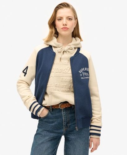 Damen College Bomberjacke aus Jersey mit Schriftzug-grafik - Größe: 38 - Superdry - Modalova
