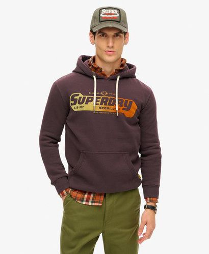 Herren Hoodie mit Beflockter, Verblasster Grafik - Größe: M - Superdry - Modalova