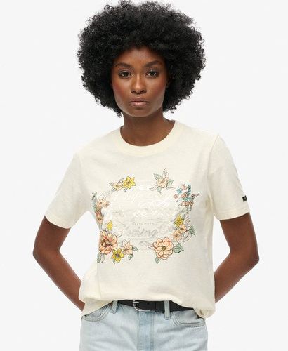 T-shirt Décontracté à Motif Floral Taille: 36 - Superdry - Modalova
