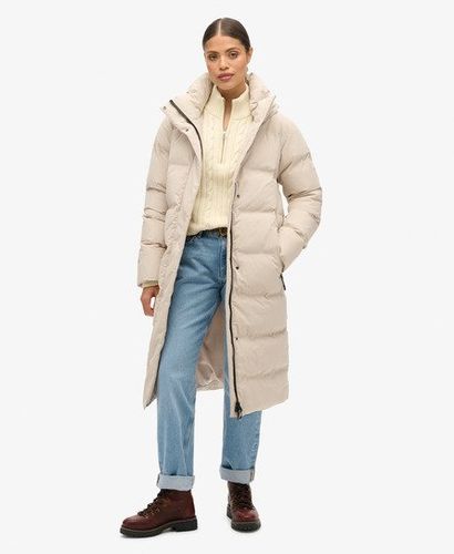 Damen Lang Geschnittener Steppmantel mit Kapuze - Größe: 36 - Superdry - Modalova