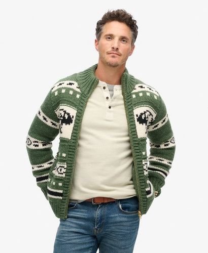 Herren Grob Gestrickter Cardigan mit Reißverschluss und Muster - Größe: S - Superdry - Modalova