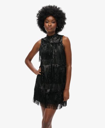 Damen Minikleid mit Fransen und Pailletten in A-linie - Größe: 40 - Superdry - Modalova