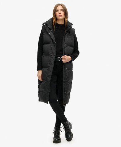 Damen Longline Steppweste mit Kapuze - Größe: 36 - Superdry - Modalova
