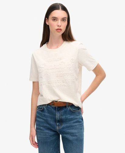 Damen Lässiges T-shirt mit Geprägtem Vintage-logo - Größe: 36 - Superdry - Modalova