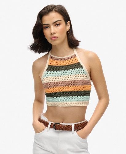 Damen , und Kurzes Häkeloberteil mit Nackenträger Farbblock, Größe: 42 - Superdry - Modalova