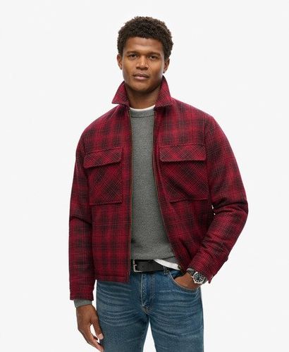 Herren Karierte Surplus Hemdjacke aus Wolle mit Reißverschluss - Größe: L - Superdry - Modalova