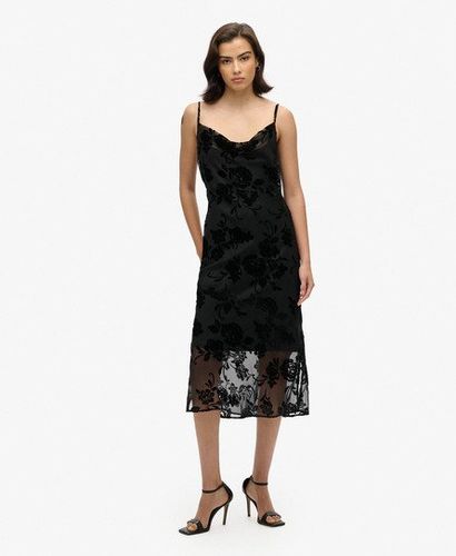 Damen Dévoré Midi-trägerkleid mit Wasserfallausschnitt - Größe: 44 - Superdry - Modalova