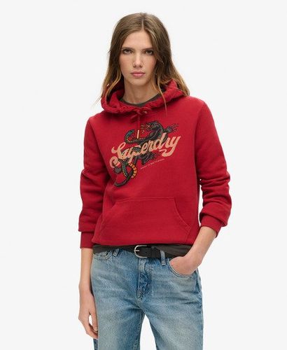 Damen Hoodie mit Tattoo-Schriftzug und Grafik - Größe: 40 - Superdry - Modalova