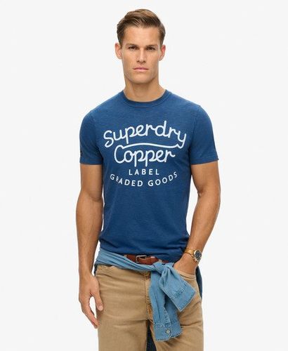Herren Copper Label T-Shirt Mit Schriftzug, , Größe: XL - Superdry - Modalova